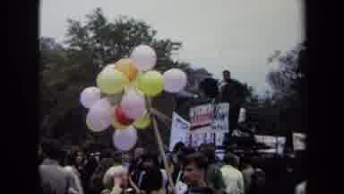 Washington DC USA (1970): Old Footage Of A Crowd Of Protestors In Front Of The