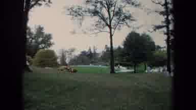 Washington DC USA (1970): People Far Away Walking In Park With Green Hills And