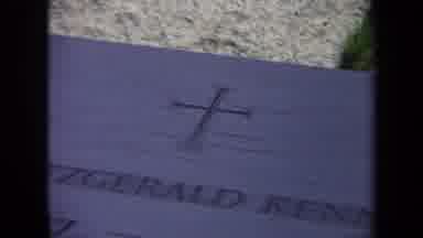 Washington DC USA-1970: John Fitzgerald Kennedy Gravestone With Cross Emblem