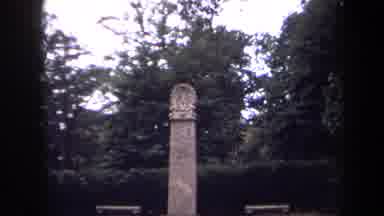 Washington DC USA (1970): Statue Monument Between Two Benches Outdoors With Trees