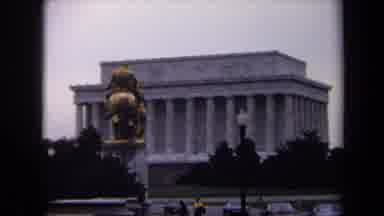 Washington DC USA (1970): A Person Sitting On The Steps At The Lincoln Memorial