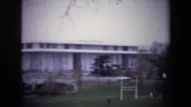 Washington DC USA (1970): Zoom Out Of Large White Building To Focus On Tree