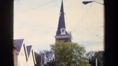 Washington DC USA (1970): Tall Church Steeple With Cross And Two Big Brick