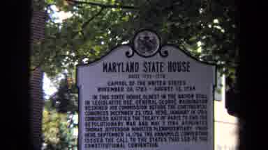Washington DC USA (1970): Plaque Showing Maryland State House And Description