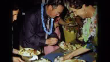 California USA (1971): Family Gathering Together Food Lua Old Classic Dinner Meal