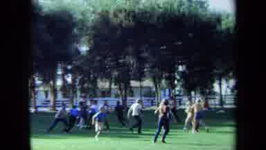 California USA (1971): Games On The Field At The Community Picnic