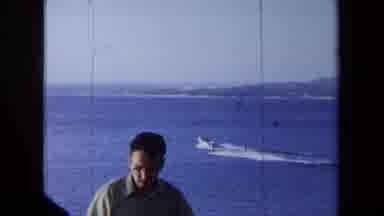 California USA (1971): Men Near The Ocean Watching Water Skiers