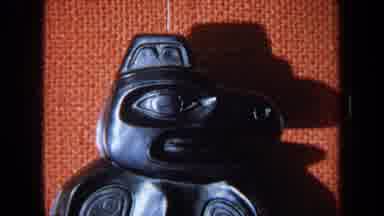 California USA (1971): Bird Statue Zooming Out Next To The Potlatch Customs