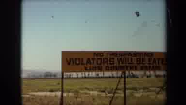 Laguna Hills California USA (1971): A Wooden No Trespassing Sign Claiming That