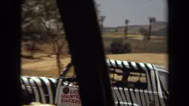 Laguna Hills California USA (1971): Image Of A Zebra Striped Jeep Driving Through