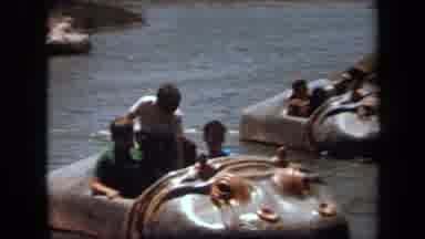 Laguna Hills California USA (1971): Groups Of Families Rowing In A Boat