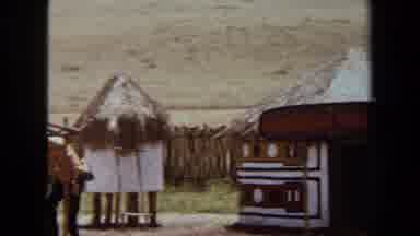 Laguna Hills California USA (1971): A Man Walking Towards A Hut And Then Proceeds