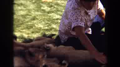 Laguna Hills California USA (1971): Man With A Poke A Dotted Shirt Sitting In The