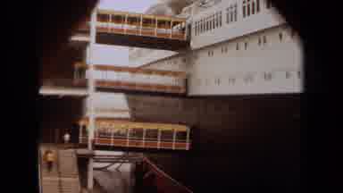 Long Beach California USA (1971): People Boarding A Ship On Different Levels