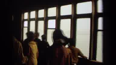 LONG BEACH CALIFORNIA USA-1971: Busy Tourist Attraction Tires Out Grandma Who