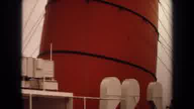 Long Beach California USA (1971): Huge Red Ships Funnel And Communal Bathroom
