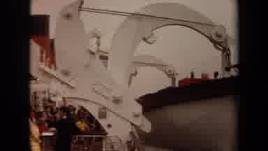 Long Beach California USA (1971): A Small Ship Is On The Big Ship
