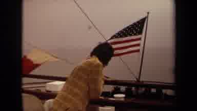 Long Beach California USA (1971): Sailing On A Boat Overlooking The Ocean Flying