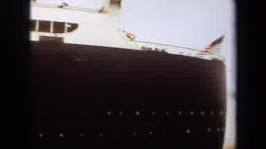 Long Beach California USA (1971): Black And White Cargo Ship Getting Ready To