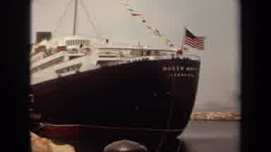 Long Beach California USA (1971): A Ship At Dock With The Name "Queen Mary