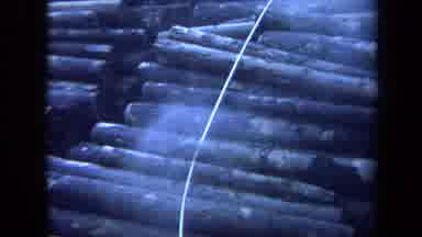 Maine USA (1971): Pile Of Logs Stacked Up With A String Or Rope Overlapping