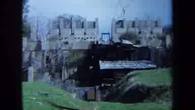 Maine USA (1971): Green Grassy Hills Beside The Remains Of An Old Castle