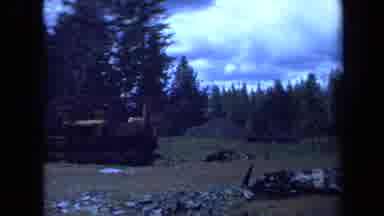 Maine USA (1971): The Pioneer Hotel With A Big Yellow Bulldozer Sitting In Front