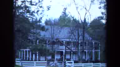 Maine USA (1971): Two Horses Waiting At A Fence And Showing A Mansion