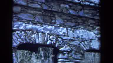 Maine USA (1971): Zooming Out Of A View Of A Stone Structure Maybe An Aqueduct Or
