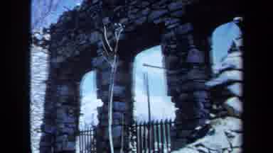 Maine USA (1971): This Video Showcases An Old Rock Archway With Modern Fencing