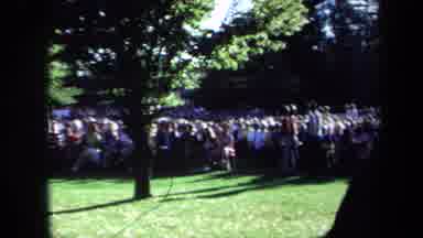 Sacramento California USA (1971): People Outside All Gathering Together Dressed