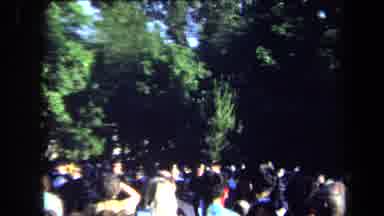 Sacramento California USA (1971): Afternoon Graduates Walking Through Park Or