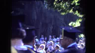 Sacramento California USA (1971): Crowd Standing On A Hot Day At A Graduation