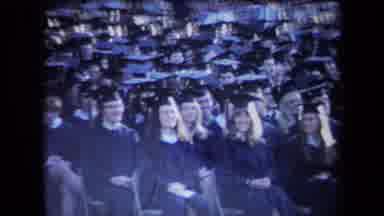 Sacramento California USA (1971): Graduation Ceremony Outside With A Large Crowd