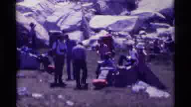 MINARET WILDERNESS CALIFORNIA USA .M-1975: Camping On Rocky Mountain Terrain In
