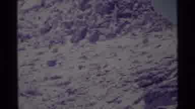 MINARET WILDERNESS CALIFORNIA USA .M-1975: Hikers Climbing Large Mountain In