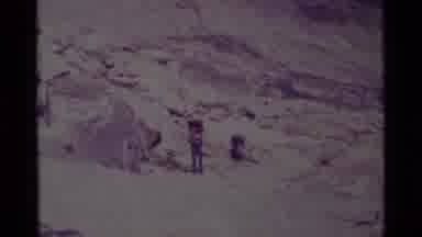 MINARET WILDERNESS CALIFORNIA USA .M-1975: Hikers With Packs Hike To A Rest Spot