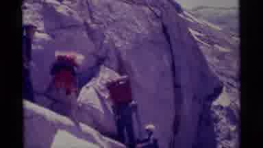 MINARET WILDERNESS CALIFORNIA USA .M-1975: Five Hikers With Backpacks On A