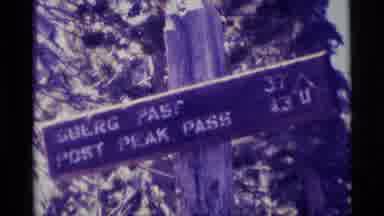 MINARET WILDERNESS CALIFORNIA USA .M-1975: Trail Sign Near A Beautiful Mountain