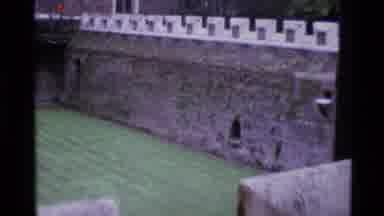 London England (1969): Aerial Views Of Castle Towers Grounds And Statues With Two