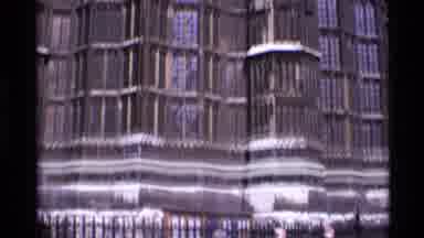 London England (1969): A View Of People Walking Admiring Historical Buildings