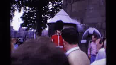 London England (1969): Group Of Tourists At Middle Tower Watching A Statuesque