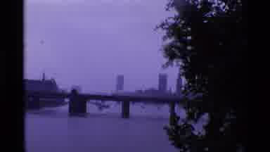 London England (1969): Footage Of A Bridge And Then A Shot Of Cars Driving In The
