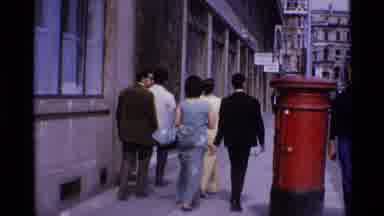 London England (1969): People Walking Around Visiting A New Place