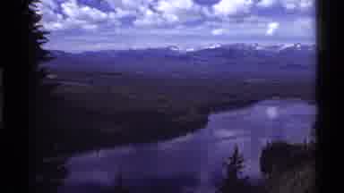 Holland Lake Montana USA (1972): A Breathtaking View Of A Deep Canyon Showing