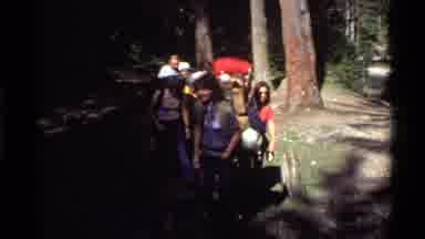 Holland Lake Montana USA (1972): People Of Varied Ages Hiking In The Woods In An