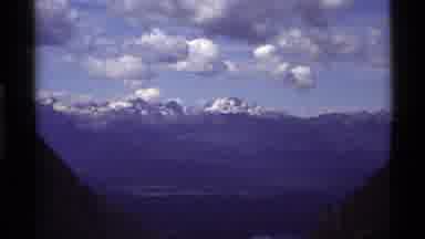 Holland Lake Montana USA (1972): Zooming In To The Tops Of Snow Covered Mountain