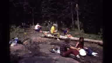 Holland Lake Montana USA (1972): People Enjoying A Camping Trip In The Forest