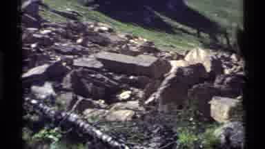 Holland Lake Montana USA (1972): Filed With Rock Debris And Green Grass And Maybe
