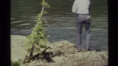 Holland Lake Montana USA (1972): An Old Man Enjoying A Great Day Of Fishing On The